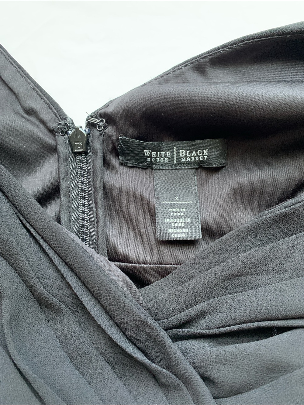 White House Black Market (WHBM) Ruched Sleeveless V-Neck  Cocktail Dress - Picture 4 of 14